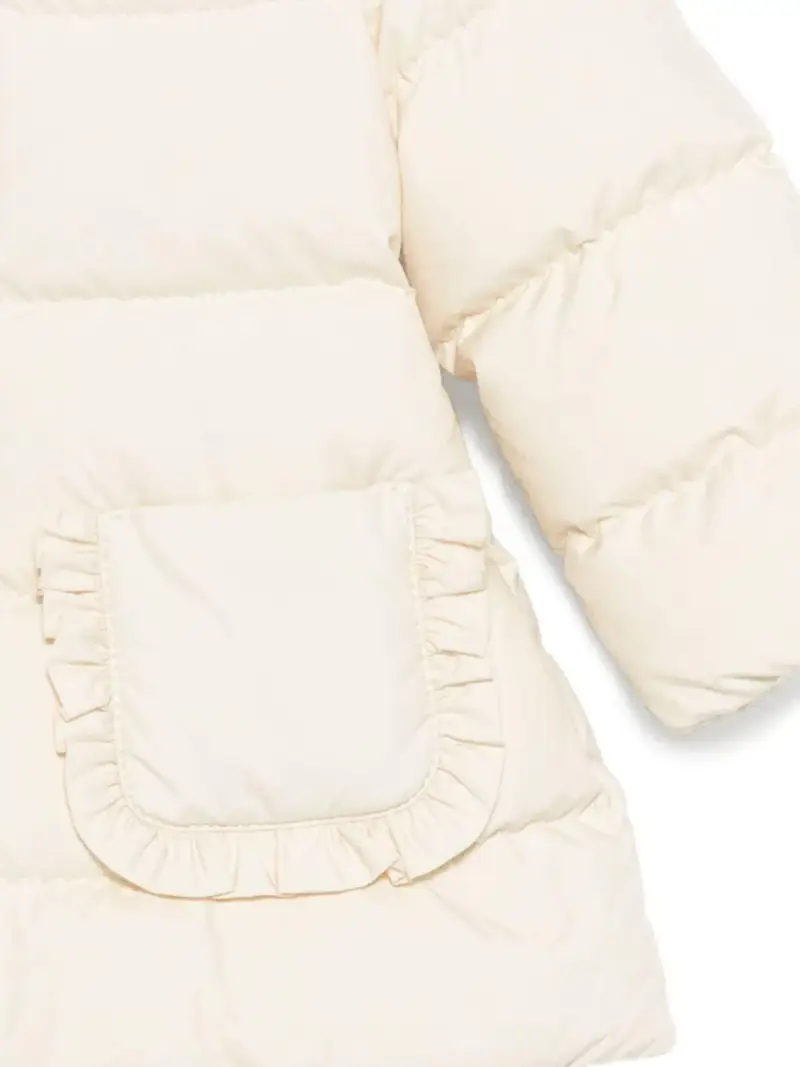 Giacca Trapuntata Beige con Cappuccio e Zip miniatura 3