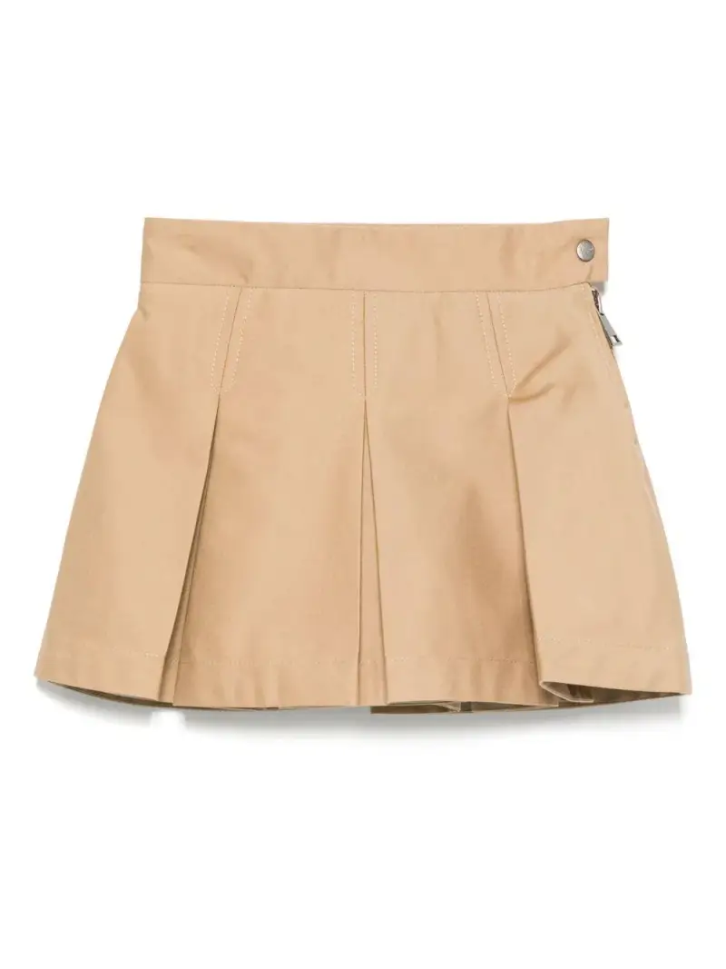 Gonna in Gabardine Beige con Pieghe