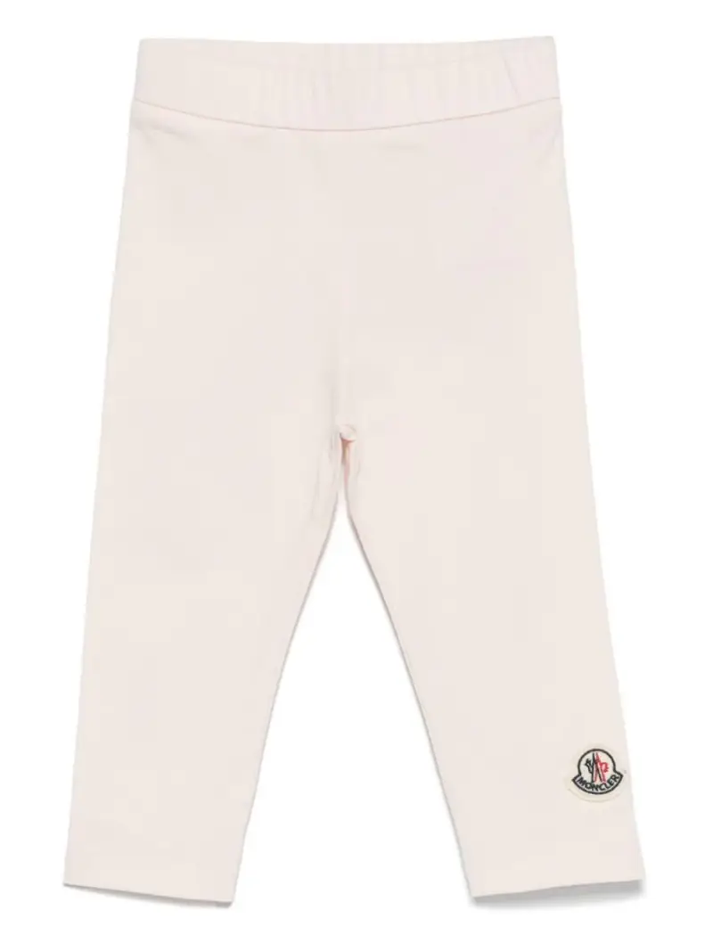 Leggins rosa logo patch logo ricamo