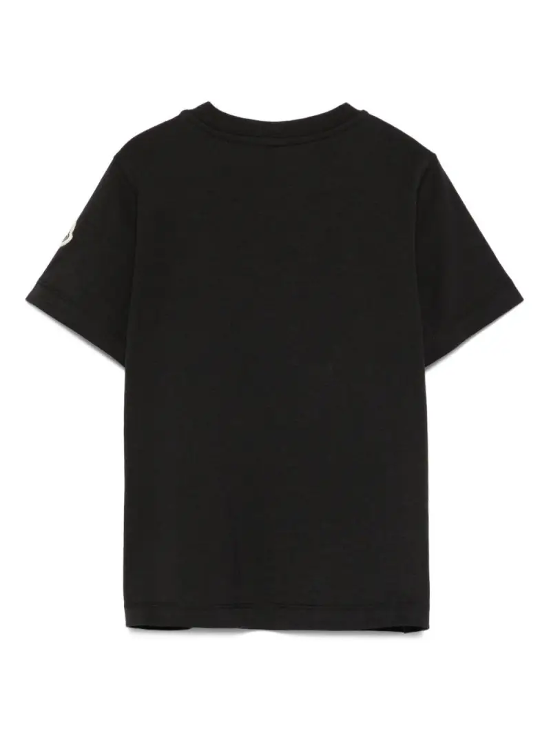 T-shirt in Cotone Nero con Logo Scarabocchio miniatura 3
