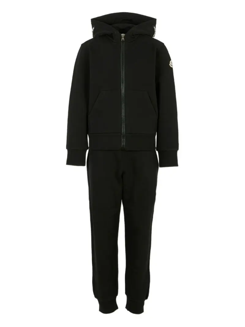 Tuta in Cotone Nero con Zip e Cappuccio