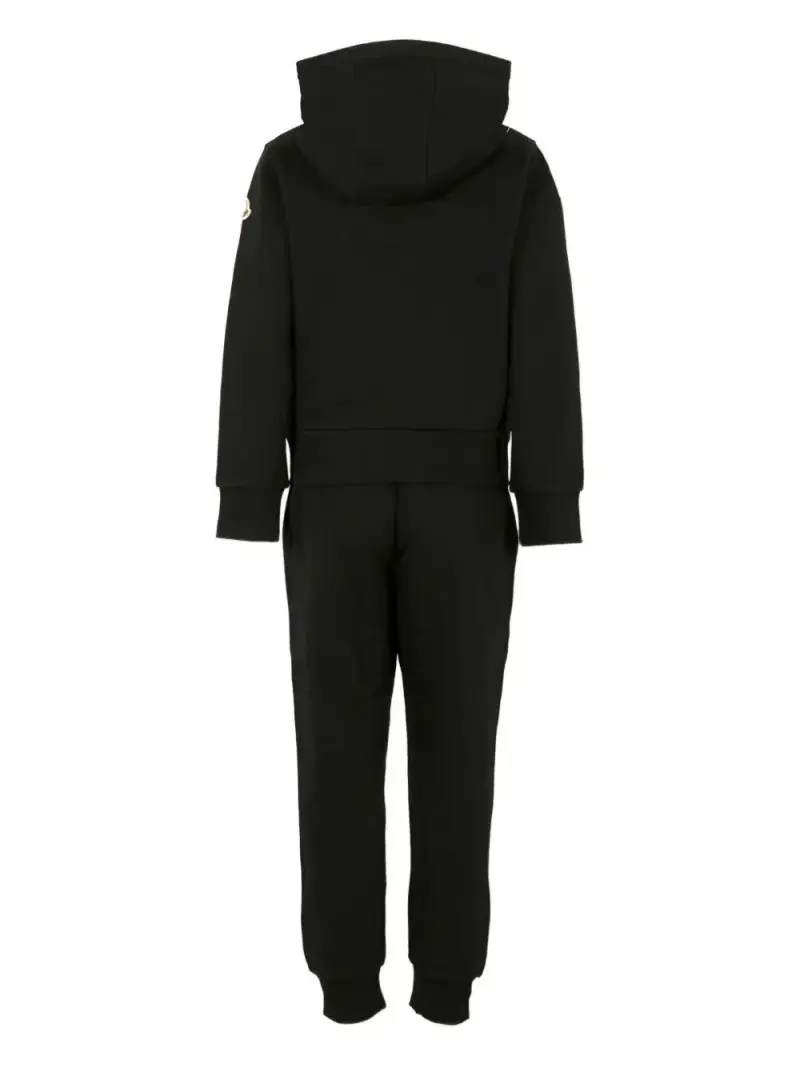 Tuta in Cotone Nero con Zip e Cappuccio miniatura 2