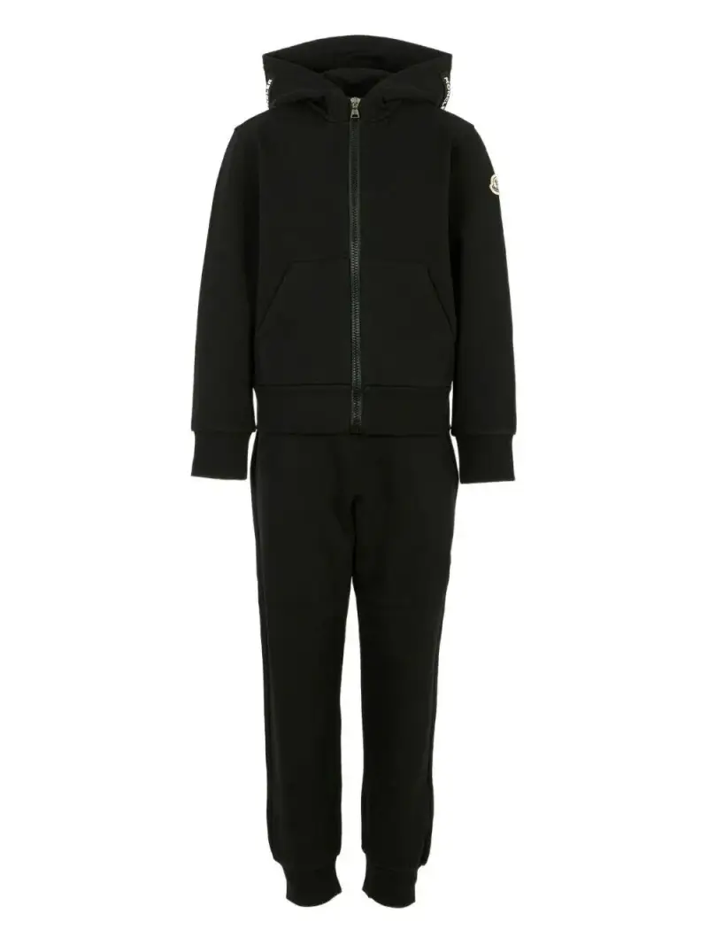 Tuta in Cotone Nero con Zip e Cappuccio