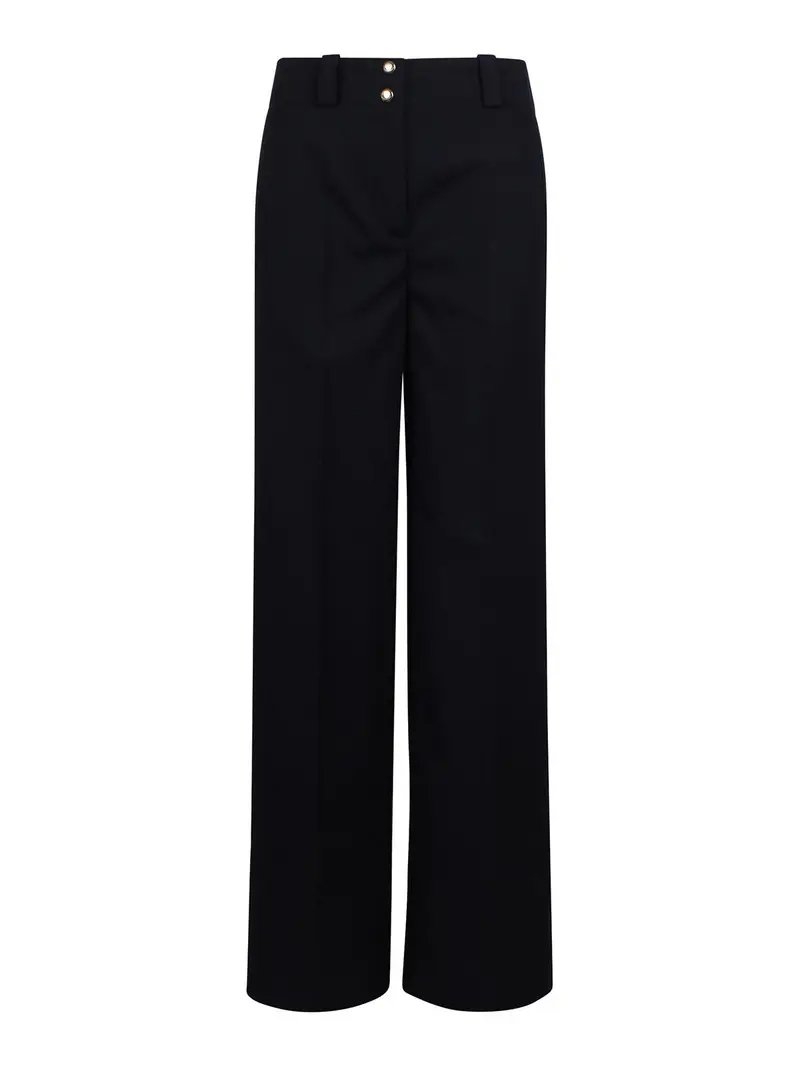 Pantalone Palazzo Con Pieghe Nero