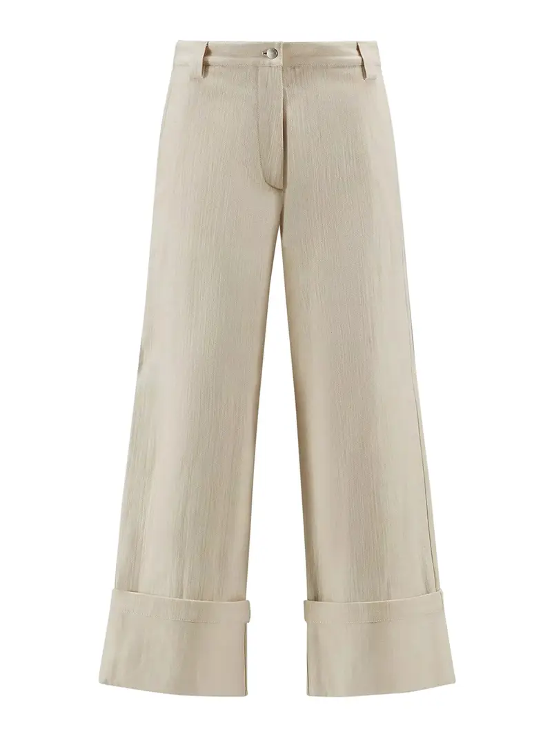 Pantaloni in bull di cotone Color Carne E Neutri