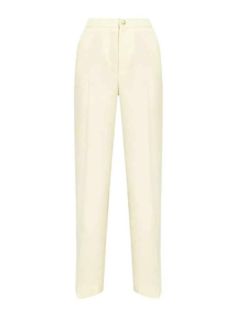 Pantaloni Sartoriali In Misto Lana Bianco