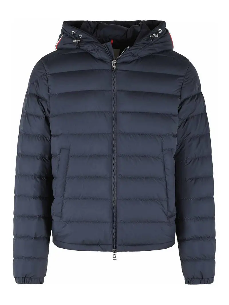 Piumino corto con cappuccio Blu scuro