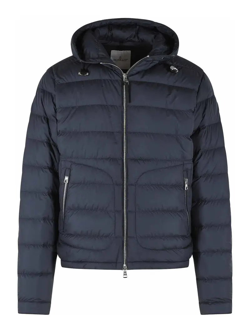 Piumino corto con cappuccio Blu scuro