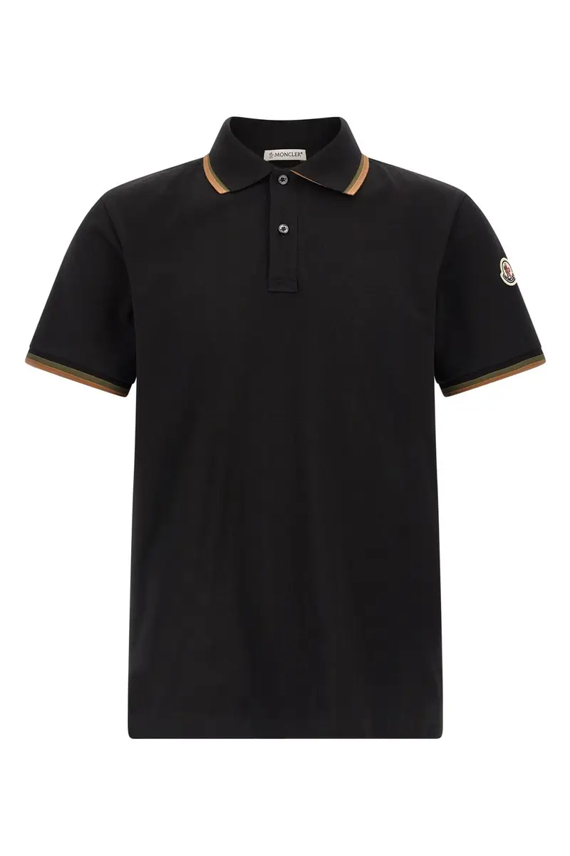 Polo Colletto Double Layer Nero