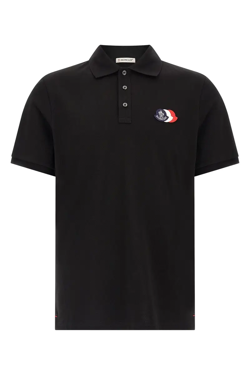 Polo Patch Logo Tricolore Nero
