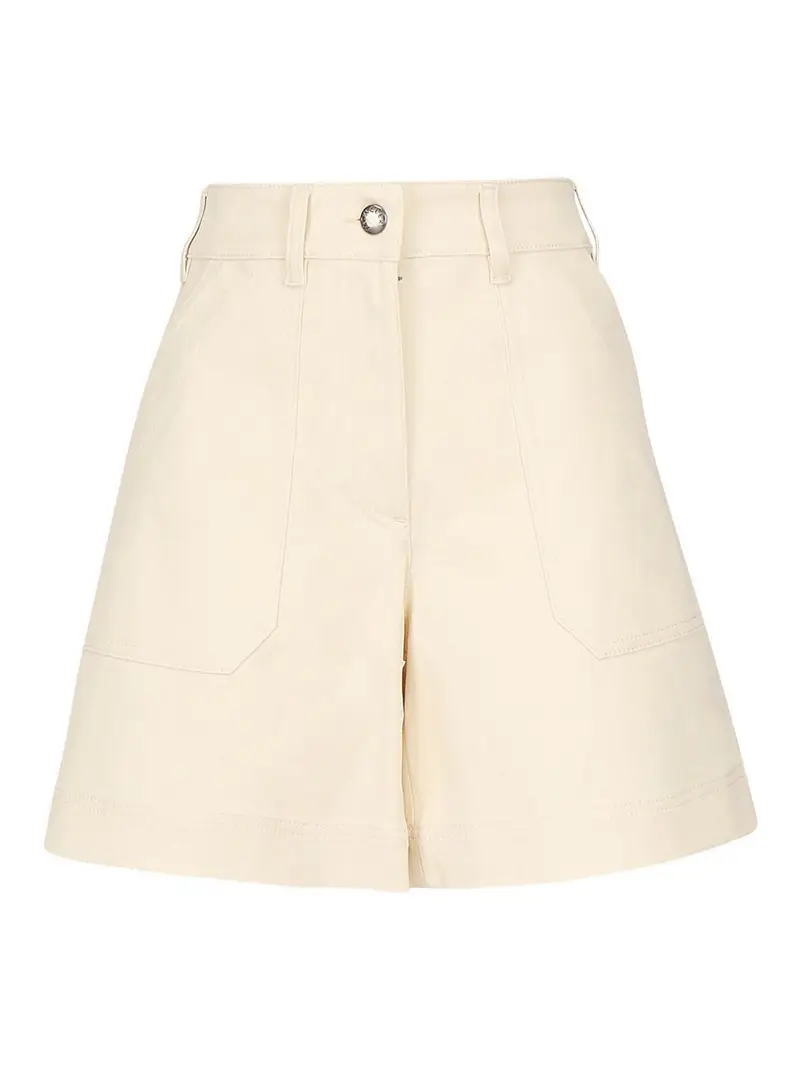 Shorti di gabardina di cotone Beige
