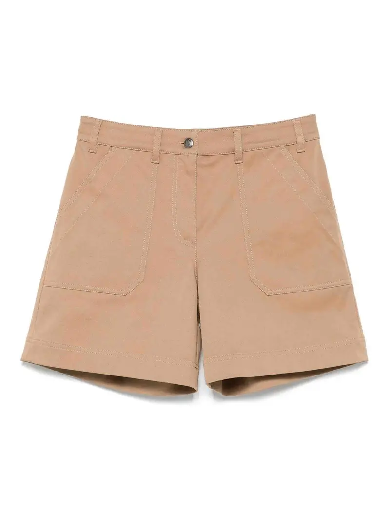 Shorti di gabardina di cotone Marrone Chiaro
