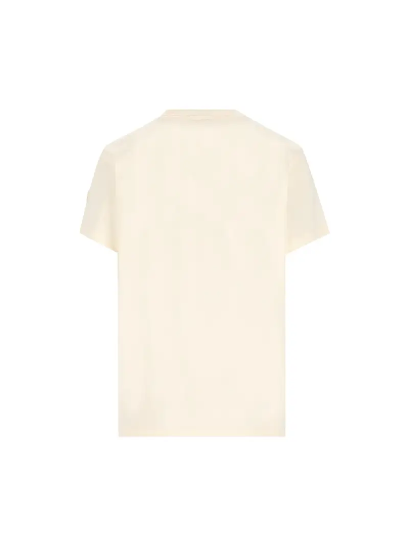 T-Shirt In Cotone BEIGE miniatura 2