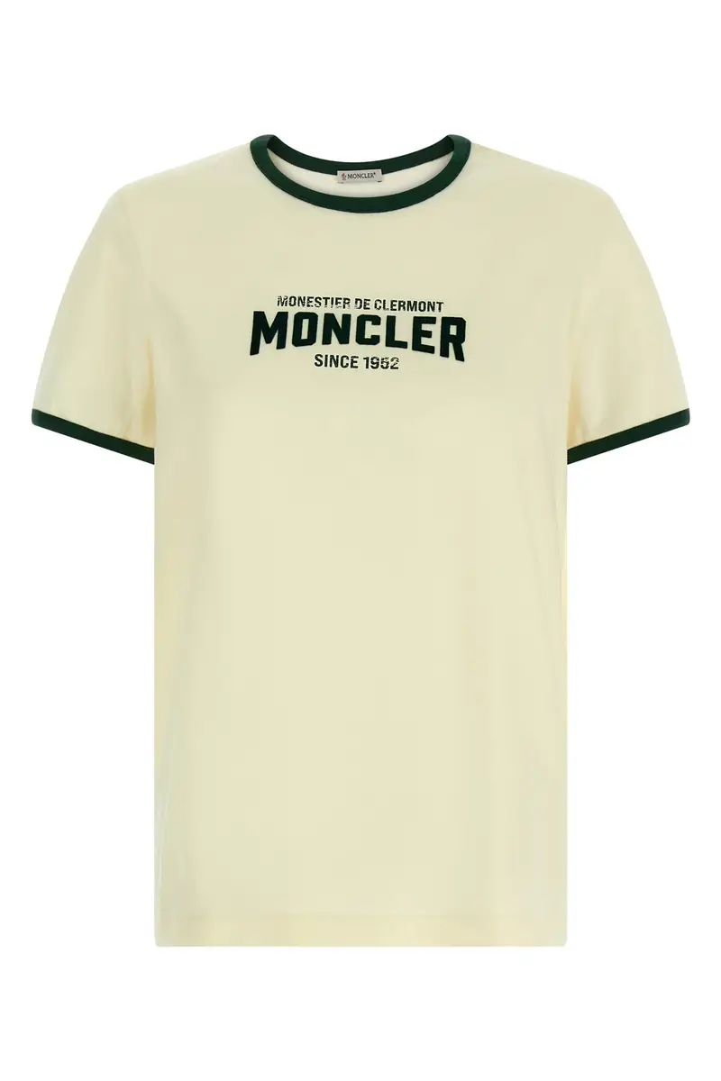 T-Shirt Logo Floccato Beige