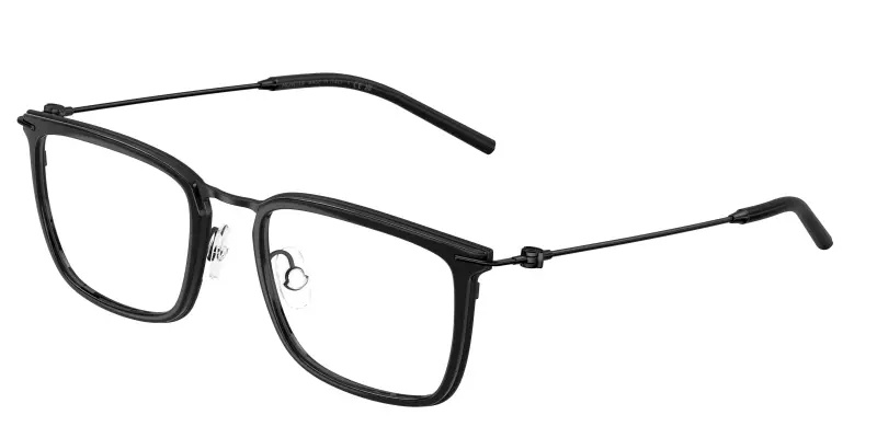 Unisex Moncler ME1001D 1009 Montature da vista Acciaio Nero Trasparente Pillow Normale