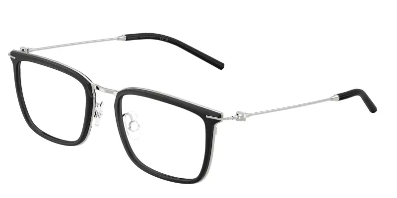 Unisex Moncler ME1001D 1011 Montature da vista Acciaio Nero Trasparente Pillow Normale