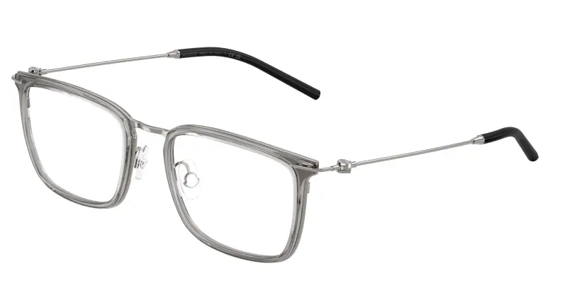 Unisex Moncler ME1001D 1012 Montature da vista Acciaio Grigio Trasparente Pillow Normale