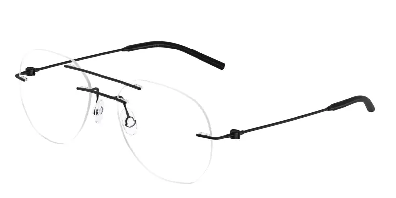 Unisex Moncler ME1003 1001 Montature da vista Acciaio Nero Trasparente Geometrica Normale