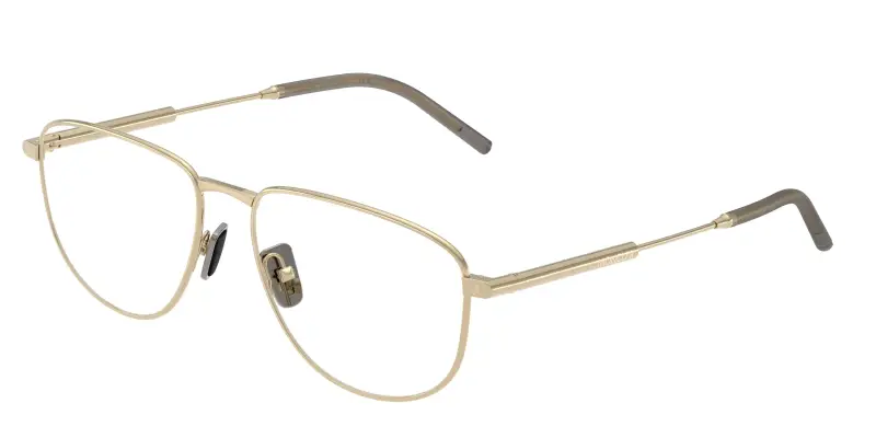 Unisex Moncler ME1005 1007 Montature da vista Acciaio Oro Trasparente Rotonda Normale