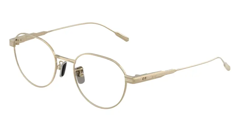 Unisex Moncler ME1007TD 1007 Montature da vista Titanio Oro Trasparente Rotonda Normale