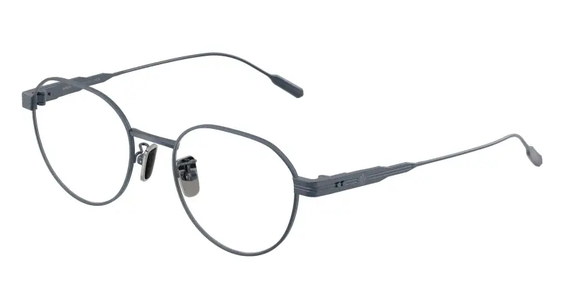 Unisex Moncler ME1007TD 1017 Montature da vista Titanio Blu Trasparente Rotonda Normale