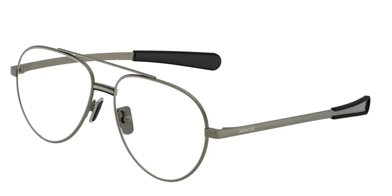 Unisex Moncler ME1008 1002 Montature da vista Metallo Grigio Trasparente Pilot Normale