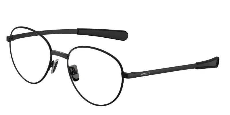 Unisex Moncler ME1009 1001 Montature da vista Metallo Nero Trasparente Rotonda Normale