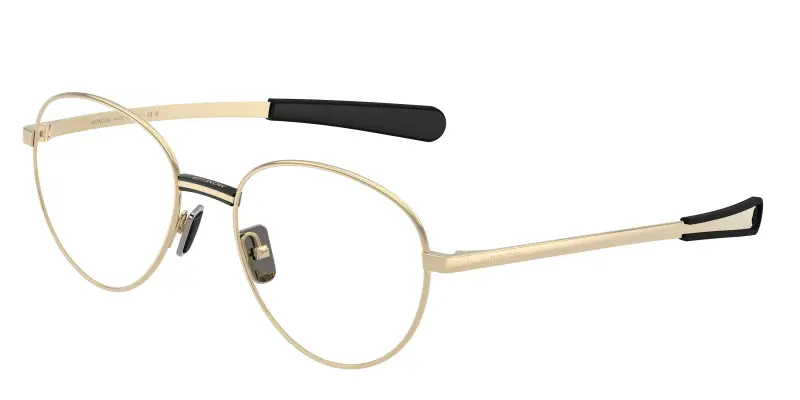 Unisex Moncler ME1009 1007 Montature da vista Metallo Oro Trasparente Rotonda Normale