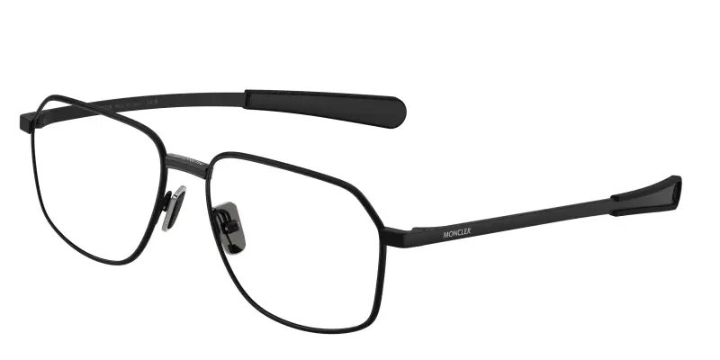 Unisex Moncler ME1010 1001 Montature da vista Metallo Nero Trasparente Squadrata Normale