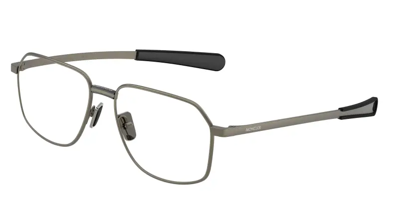 Unisex Moncler ME1010 1002 Montature da vista Metallo Grigio Trasparente Squadrata Normale