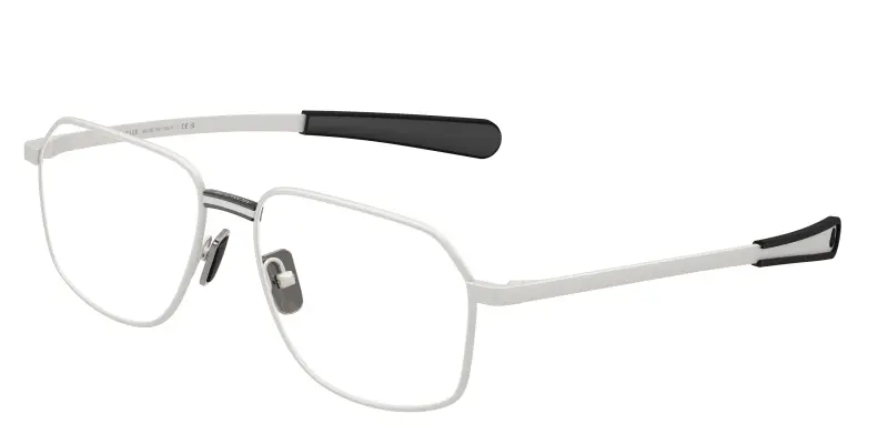 Unisex Moncler ME1010 1004 Montature da vista Metallo Argento Trasparente Squadrata Normale