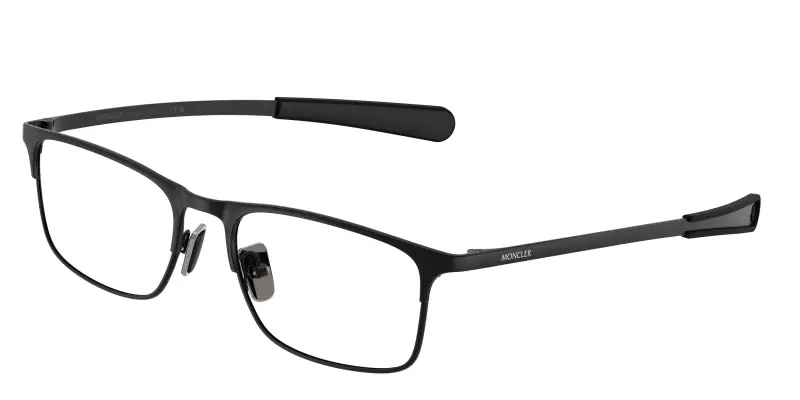 Unisex Moncler ME1014 1001 Montature da vista Metallo Nero Trasparente Squadrata Normale