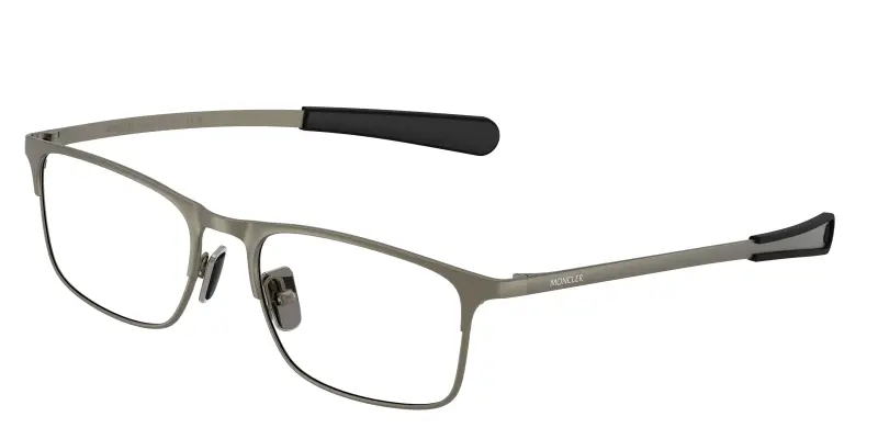 Unisex Moncler ME1014 1002 Montature da vista Metallo Grigio Trasparente Squadrata Normale