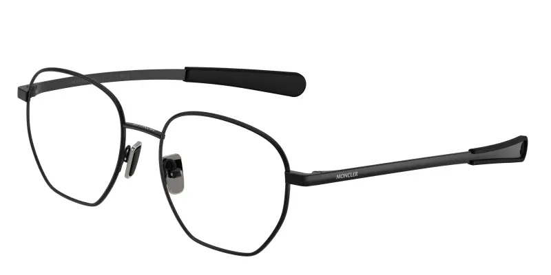 Unisex Moncler ME1015 1001 Montature da vista Metallo Nero Trasparente Rotonda Normale