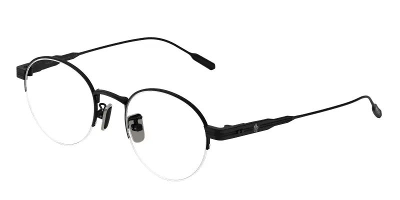 Unisex Moncler ME1016TD 1001 Montature da vista Titanio Nero Trasparente Rotonda Normale