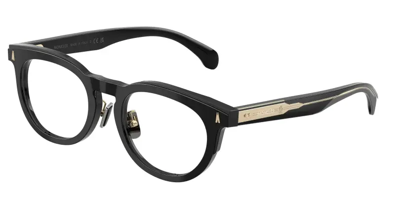 Unisex Moncler ME2004D 3001 Montature da vista Acetato Nero Trasparente Pantos Normale