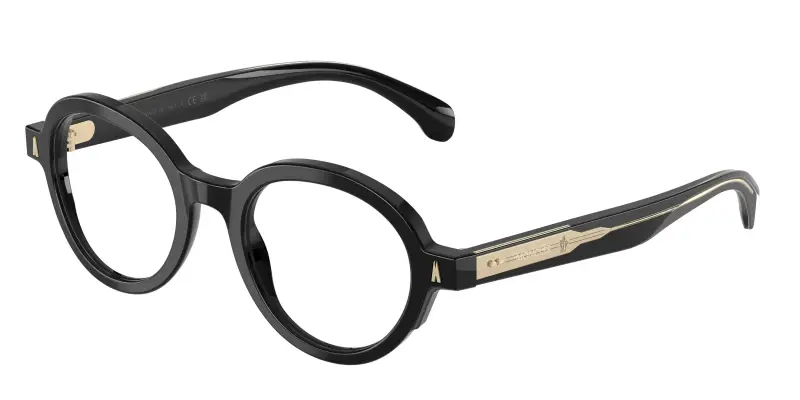 Unisex Moncler ME2005 3001 Montature da vista Acetato Nero Trasparente Rotonda Normale