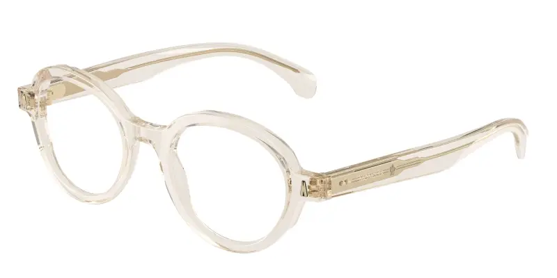 Unisex Moncler ME2005 3003 Montature da vista Acetato Bianco Trasparente Rotonda Normale