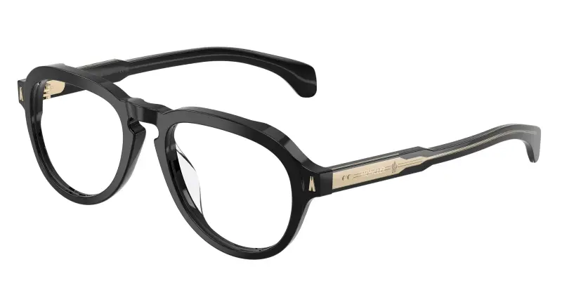 Unisex Moncler ME2009U 3001 Montature da vista Acetato Nero Trasparente Pilot Normale