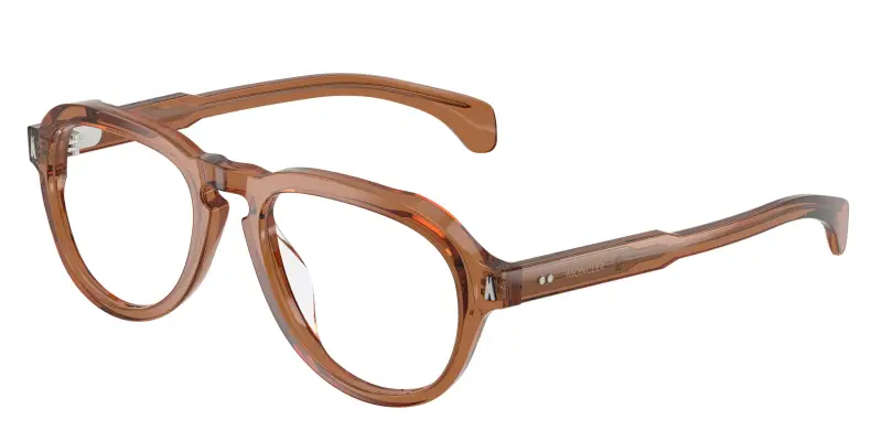 Unisex Moncler ME2009U 3017 Montature da vista Acetato Arancione Trasparente Pilot Normale