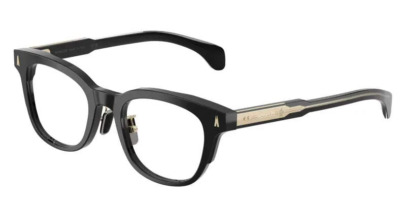 Unisex Moncler ME2011D 3001 Montature da vista Acetato Nero Trasparente Pantos Normale