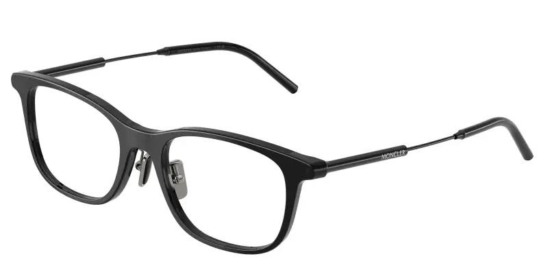 Unisex Moncler ME2013D 3001 Montature da vista Acetato Nero Trasparente Pillow Normale