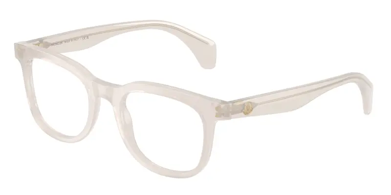 Unisex Moncler ME2023 3030 Montature da vista Acetato Bianco Trasparente Pantos Normale