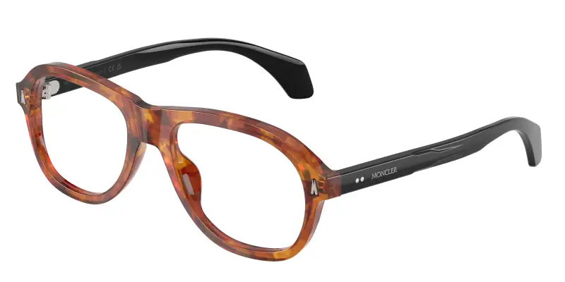 Unisex Moncler ME2025U 3004 Montature da vista Acetato Tartaruga Trasparente Pillow Normale