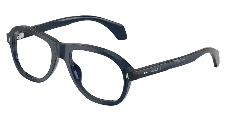 Unisex Moncler ME2025U 3020 Montature da vista Acetato Blu Trasparente Pillow Normale