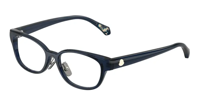 Unisex Moncler ME2029D 3047 Montature da vista Acetato Blu Trasparente Rotonda Normale
