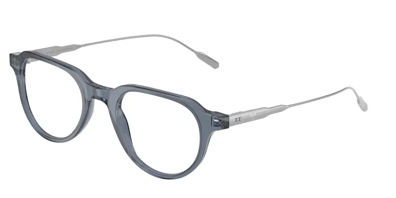 Unisex Moncler ME2031 3007 Montature da vista Acetato Blu Trasparente Rotonda Normale