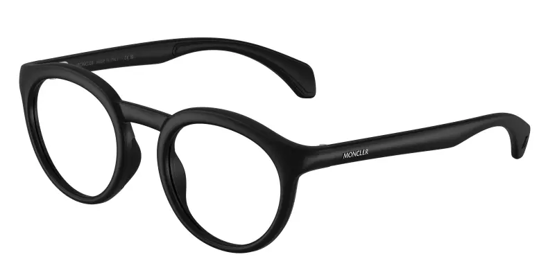 Unisex Moncler ME3006U 5006 Montature da vista Iniettato Nero Trasparente Rotonda Normale