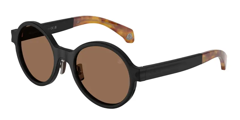 Unisex Moncler ME4001 RONDO 101473 Occhiali da sole Alluminio Nero Marrone Rotonda Normale