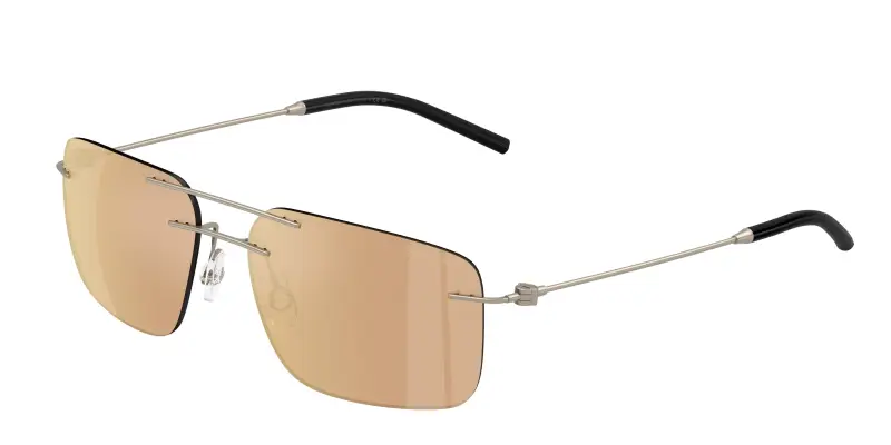 Unisex Moncler ME4003 DOPPLER 10037J Occhiali da sole Acciaio Bronzo Marrone Squadrata Specchiate